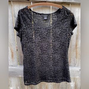 Rue 21- Black Lace Top- Size XL